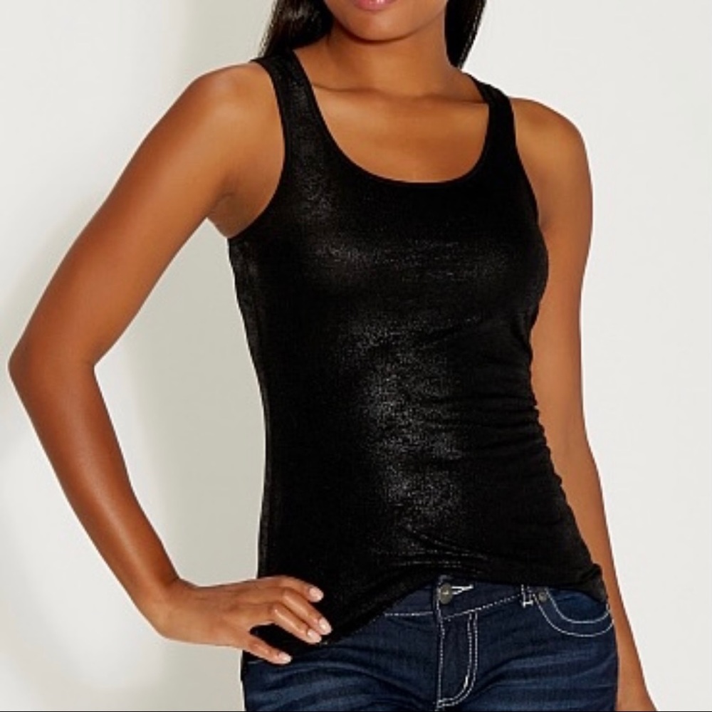 Like New Maurices Black Shimmer Tank Top Size Med